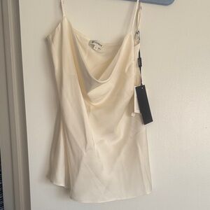 Lilysilk Ivory Draped Silk Cowl Neck Camisole